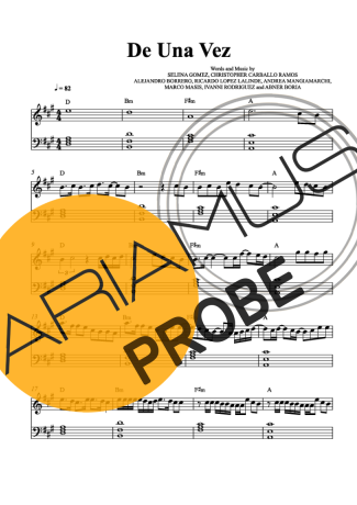 Selena Gomez De Una Vez Partituren für Klavier