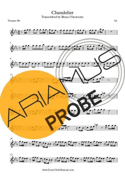 Sia Chandelier score for Trompete