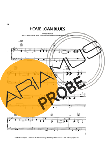 Simply Red Home Loan Blues score for Klavier