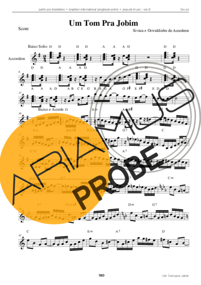 Sivuca Um Tom Pra Jobim score for Akkordeon