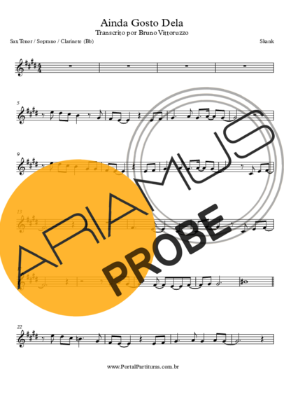 Skank Ainda Gosto Dela score for Tenor-Saxophon Sopran (Bb)