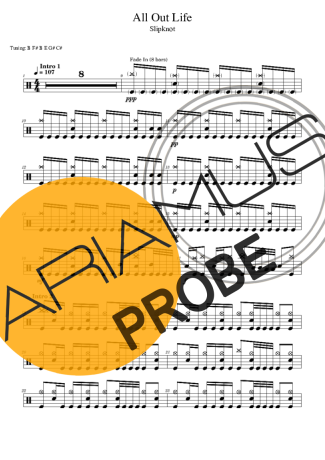 Slipknot All Out Life Partituren für Schlagzeug