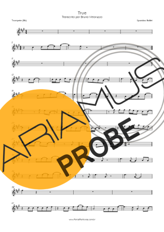 Spandau Ballet True score for Trompete