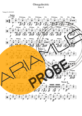 Static X Otsegolectric score for Schlagzeug