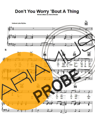 Stevie Wonder Dont You Worry Bout A Thing Partituren für Klavier