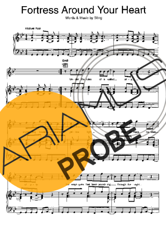 Sting Fortress Around Your Heart Partituren für Klavier