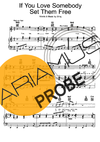 Sting If You Love Somebody Set Them Free score for Klavier