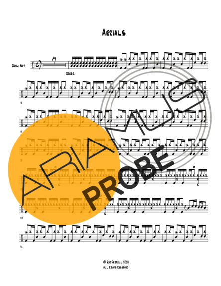 System Of A Down Aerials score for Schlagzeug