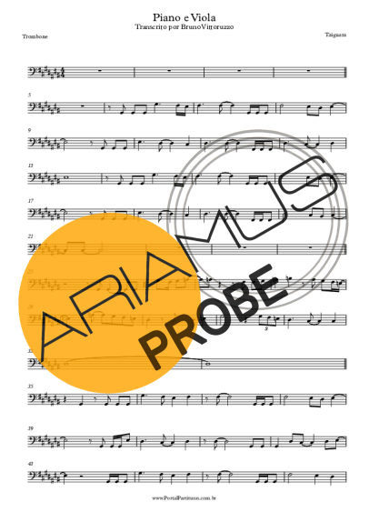 Taiguara Piano E Viola score for Posaune