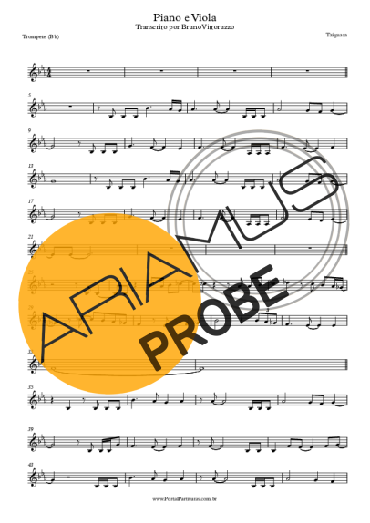 Taiguara Piano E Viola score for Trompete