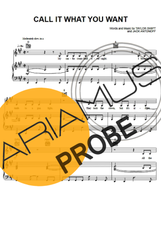 Taylor Swift Call It What You Want score for Klavier