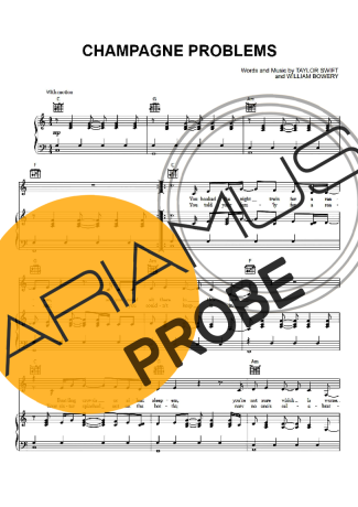 Taylor Swift Champagne Problems Partituren für Klavier