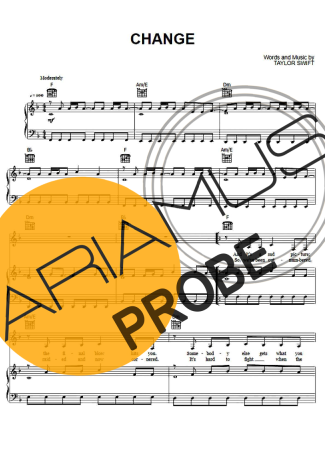 Taylor Swift Change Partituren für Klavier
