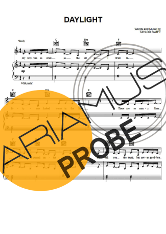 Taylor Swift Daylight Partituren für Klavier