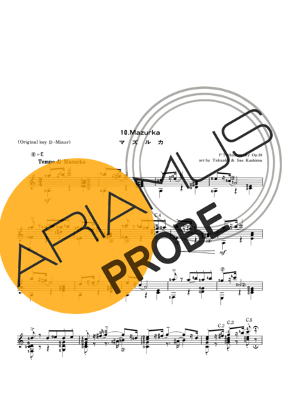 Tchaikovsky Mazurka score for Akustische Gitarre