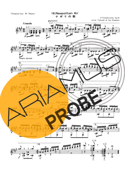 Tchaikovsky Neapolitan Air score for Akustische Gitarre