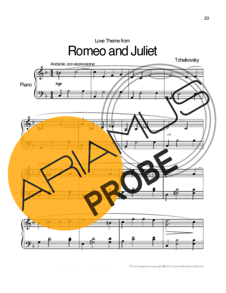 Tchaikovsky Romeo And Juliet score for Klavier