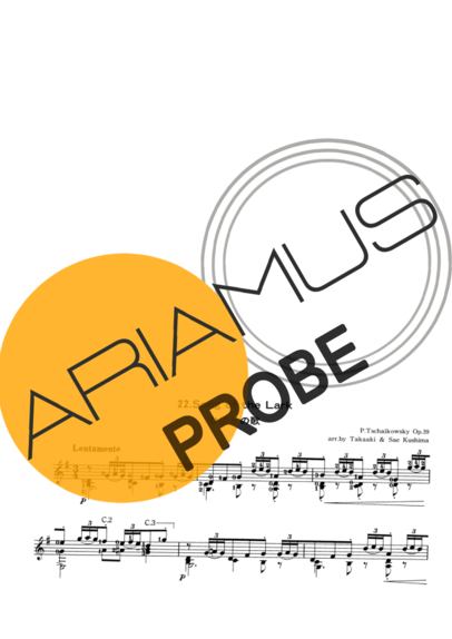 Tchaikovsky Song Of The Lark score for Akustische Gitarre