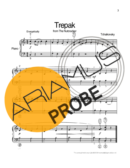 Tchaikovsky Trepak score for Klavier
