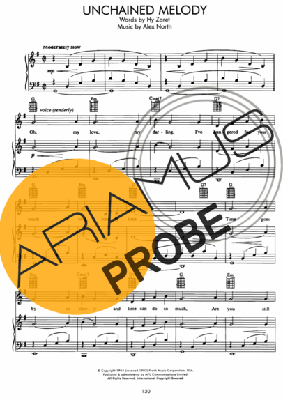 Movie Soundtracks (Temas de Filmes) Unchained Melody score for Klavier
