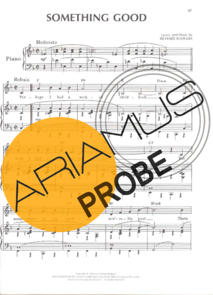 Musicals (Temas de Musicais) Something Good (The Sound Of Music) score for Klavier