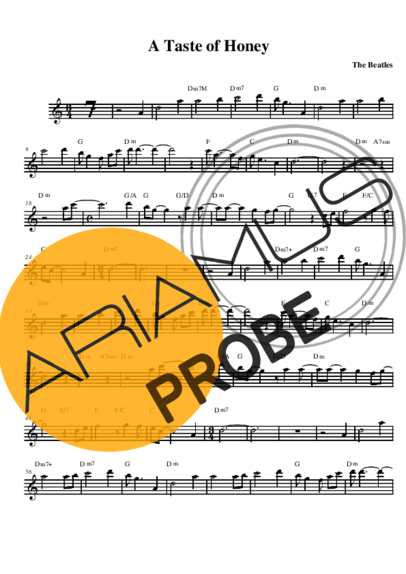 The Beatles A Taste of Honey score for Alt-Saxophon