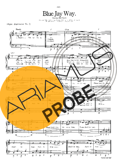 The Beatles Blue Jay Way score for Klavier