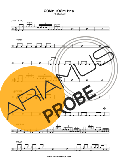 The Beatles Come Together score for Schlagzeug