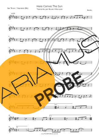 The Beatles Here Comes The Sun score for Tenor-Saxophon Sopran (Bb)