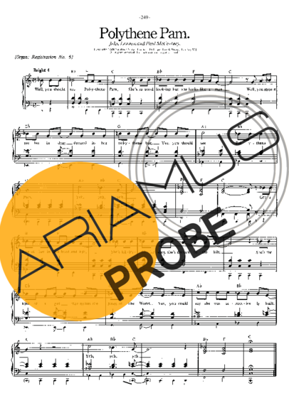 The Beatles Polythene Pam score for Klavier