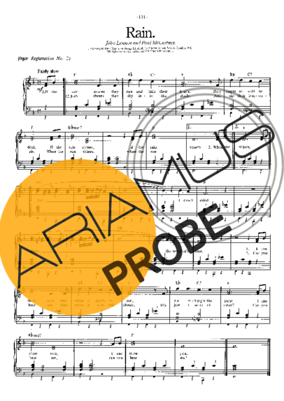 The Beatles Rain score for Klavier