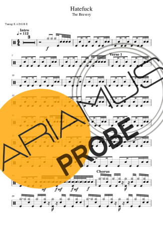 The Bravery Hatefuck score for Schlagzeug