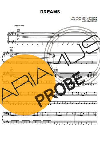 The Cranberries Dreams Partituren für Klavier