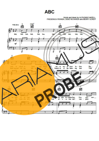 The Jackson 5 ABC score for Klavier