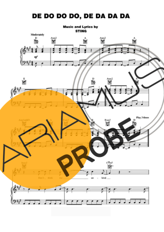The Police DE DO DO DO DE DA DA DA Partituren für Klavier
