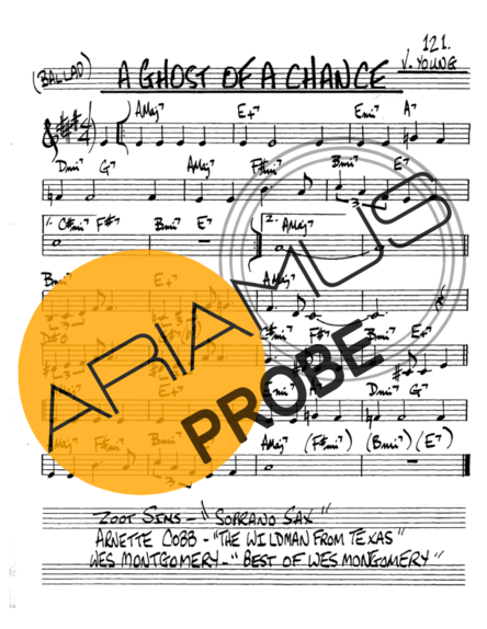The Real Book of Jazz A Ghost of a Chance score for Alt-Saxophon