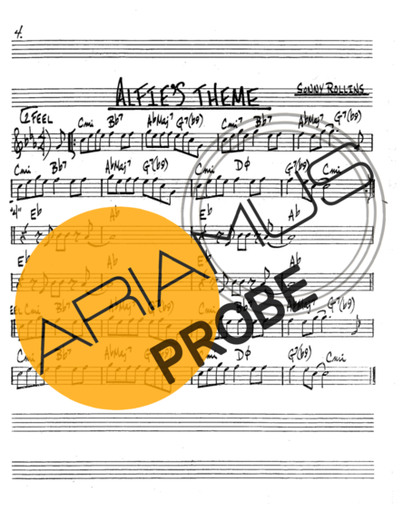 The Real Book of Jazz Alfies Theme score for Trompete