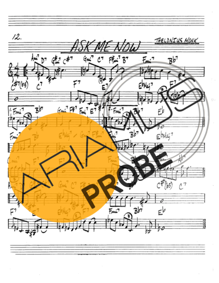 The Real Book of Jazz Ask Me Now score for Tenor-Saxophon Sopran (Bb)
