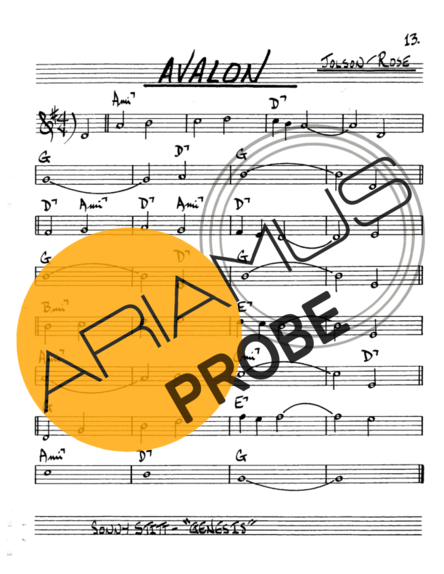 The Real Book of Jazz Avalon score for Alt-Saxophon