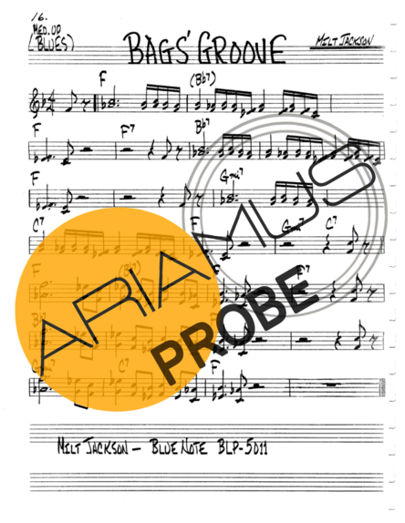 The Real Book of Jazz Bags Groove score for Keys