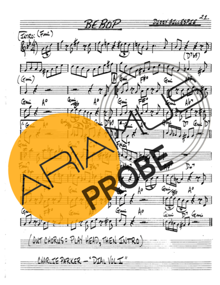 The Real Book of Jazz Bebop score for Trompete