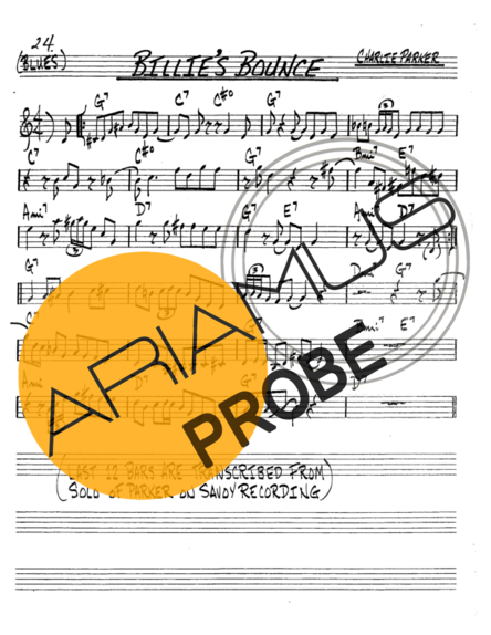 The Real Book of Jazz Billies Bounce score for Tenor-Saxophon Sopran (Bb)