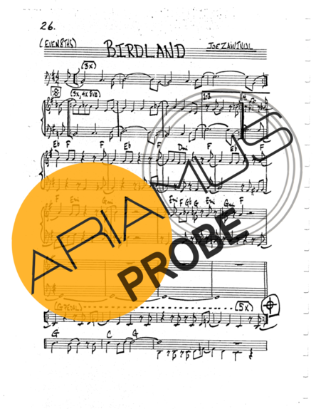 The Real Book of Jazz Birdland score for Geigen