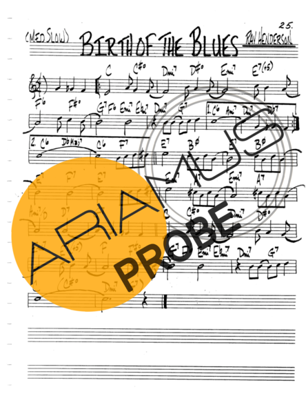 The Real Book of Jazz Birth Of The Blues score for Mundharmonica