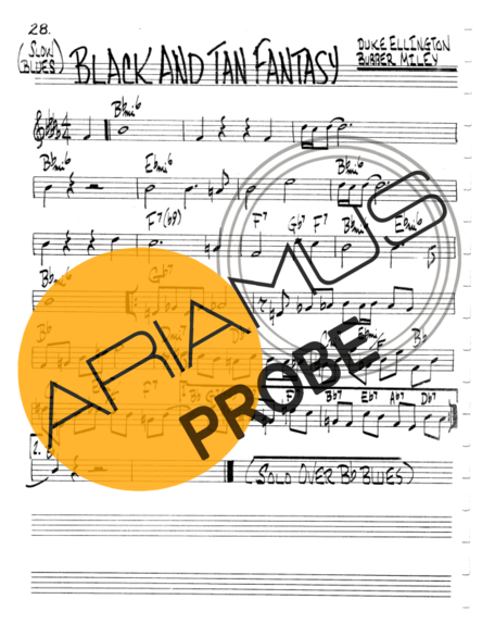 The Real Book of Jazz Black And Tan Fantasy score for Keys