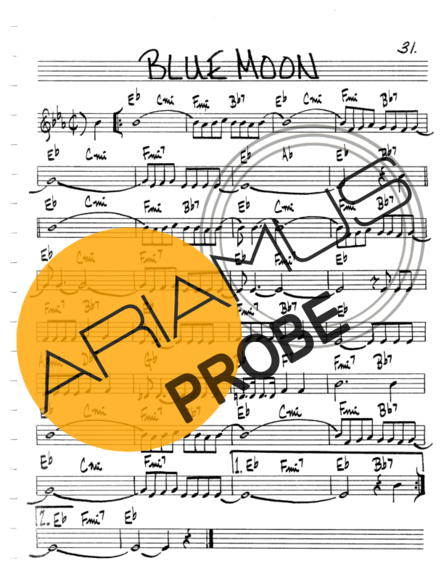 The Real Book of Jazz Blue Moon score for Keys
