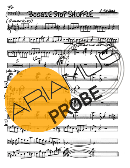 The Real Book of Jazz Boogie Stop Shuffle score for Alt-Saxophon