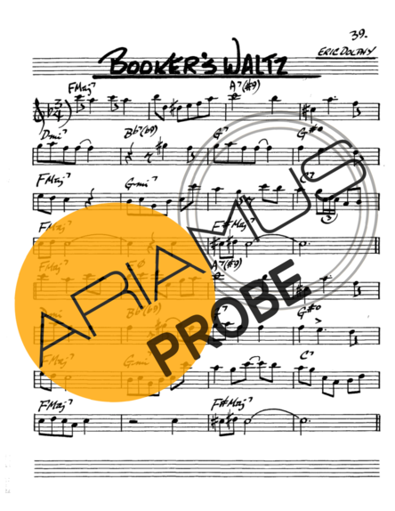 The Real Book of Jazz Bookers Waltz score for Alt-Saxophon