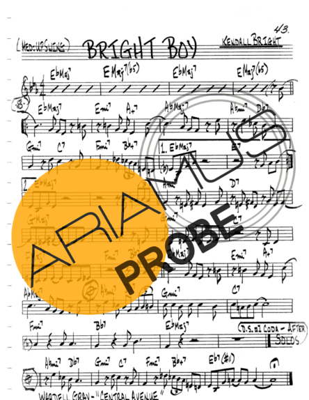 The Real Book of Jazz Bright Boy score for Keys