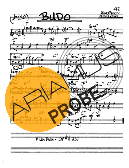The Real Book of Jazz Budo score for Alt-Saxophon